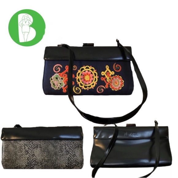 VINTAGE 1990'S MARY MCFADDEN 3 IN 1 MULTI-LOOK FRAME SHOULDER BAG - Picture 1 of 15